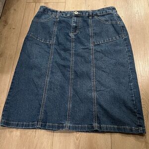 Midi Blue Denim Skirt Size 10